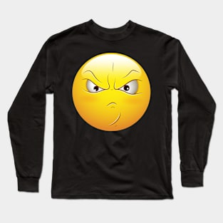 Angry Smiley Face Emoticon Long Sleeve T-Shirt